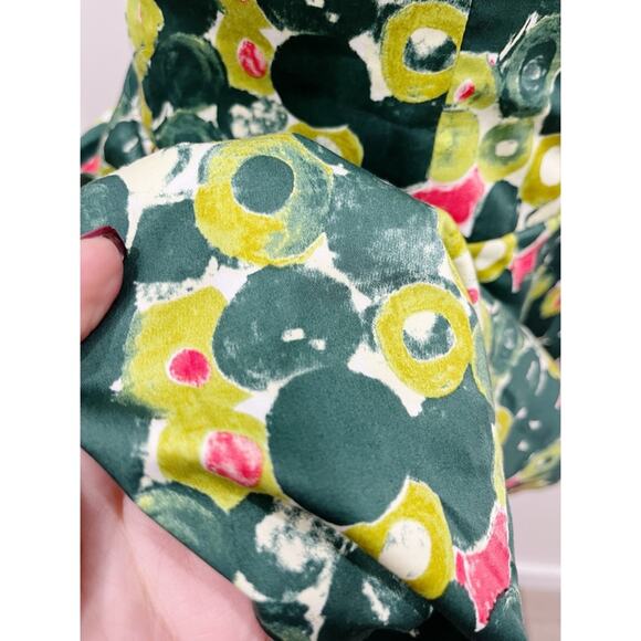 Milly of New York Sleeveless Fit & Flare Dress Bold Green & Yellow Print - Picture 13 of 14